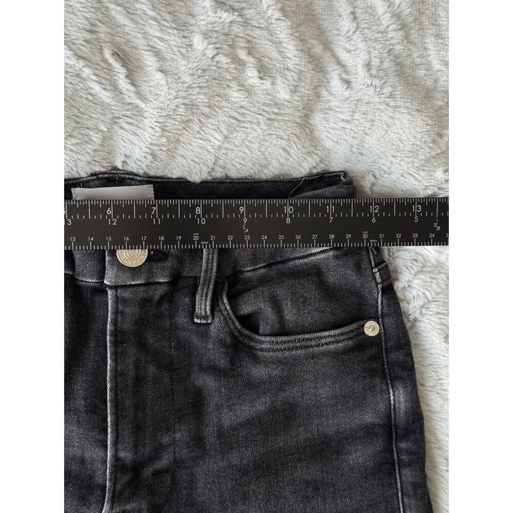 FRAME Le Super High Straight Jeans Women's 27 Black Wash Slit Hem Denim - Picture 5 of 6